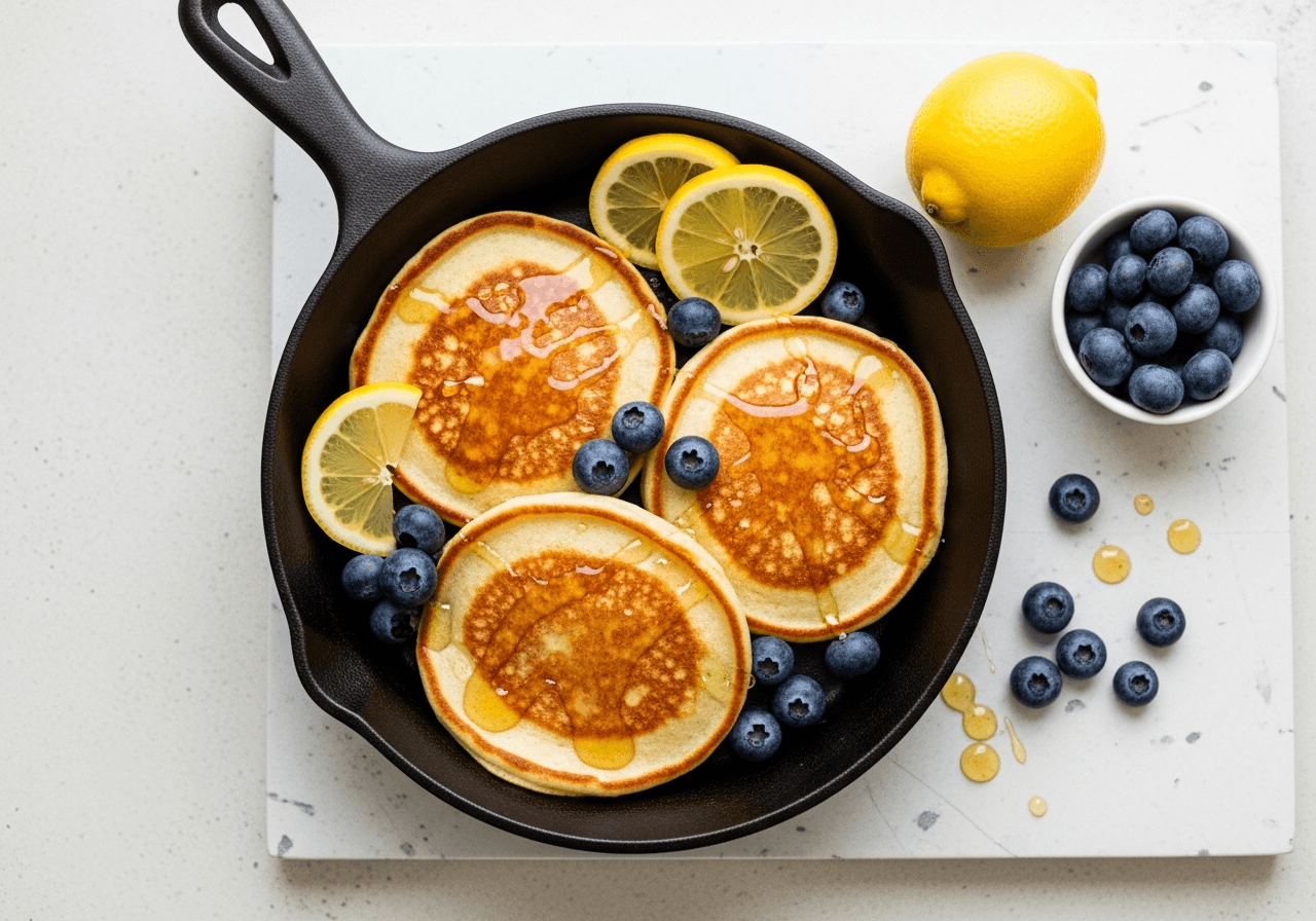 Lemon Ricotta Skillet Pancakes